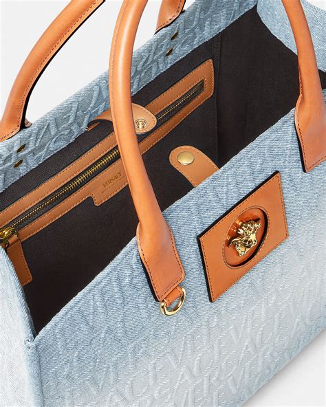 versace fragrance tote bag|versace denim tote bag.